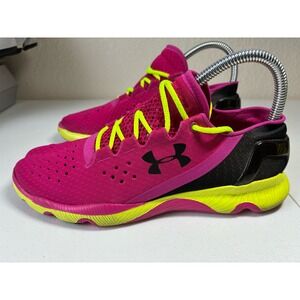 Under Armour Speedform Apollo Running Shoes Pink Neon Yellow Womens 1245461-653